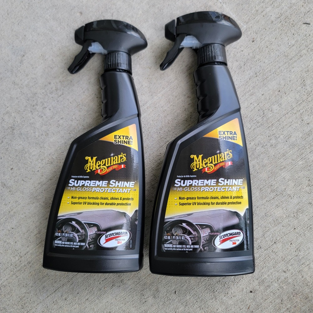 Meguiar's Supreme Shine Hi-Gloss Protectant 2pk 16oz Black New UV Protection 3M